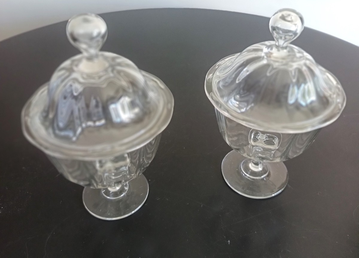 Pair Of Boxes With Lid In Murano Blown Glass In 1920-photo-2