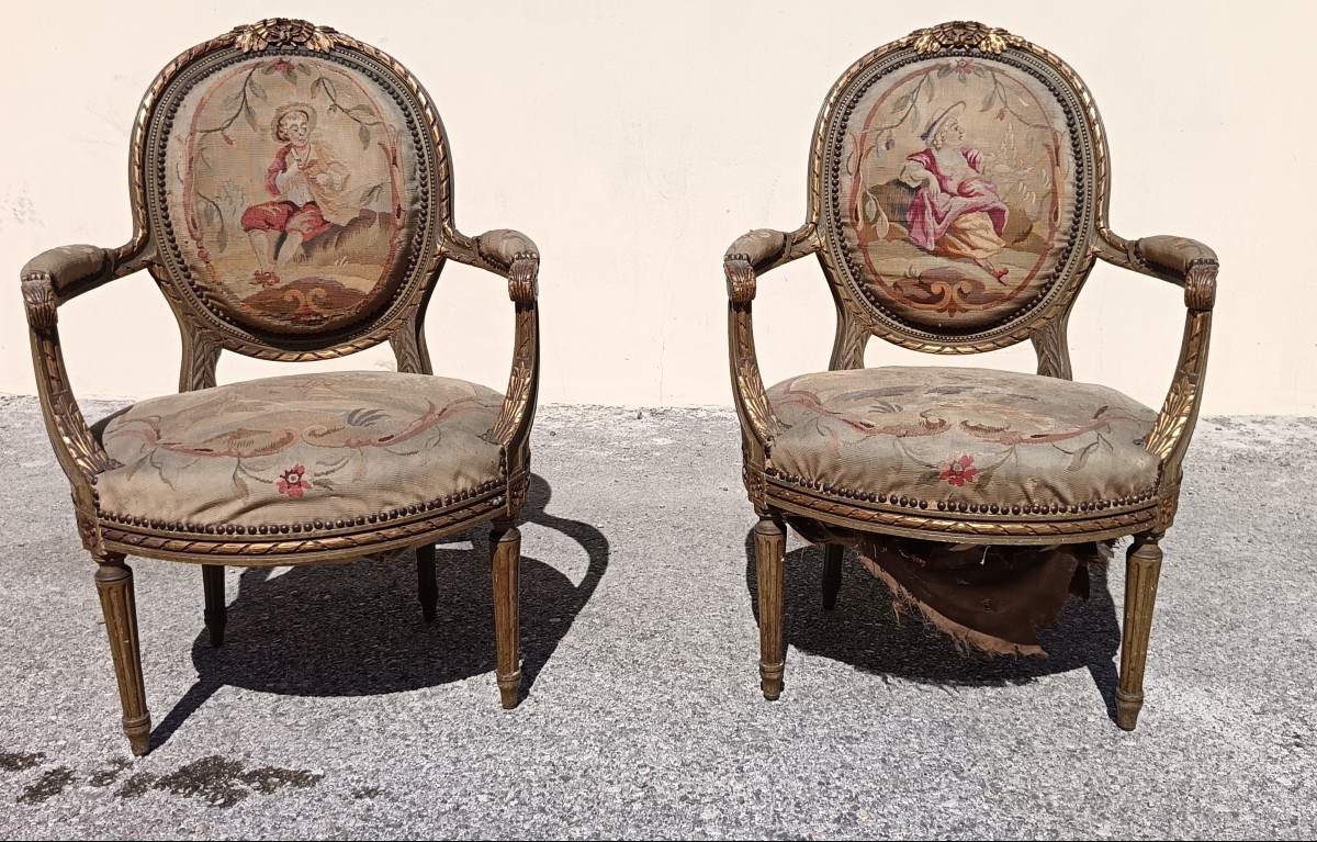 Pair Of 19th-century French Armchairs-photo-1