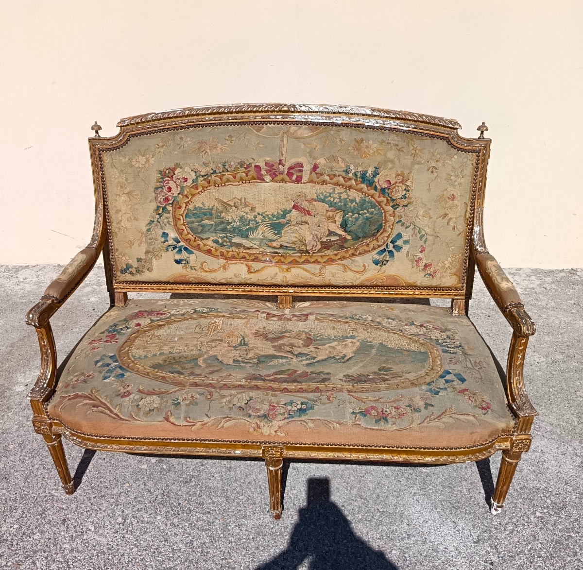 French Sofa Decorated In Gold, 1800
