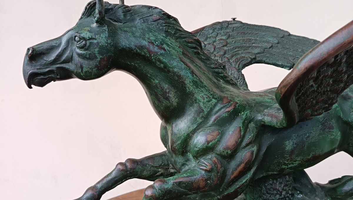 Sculpture Rationaliste en bronze de 1930 Hippogriffe-photo-4