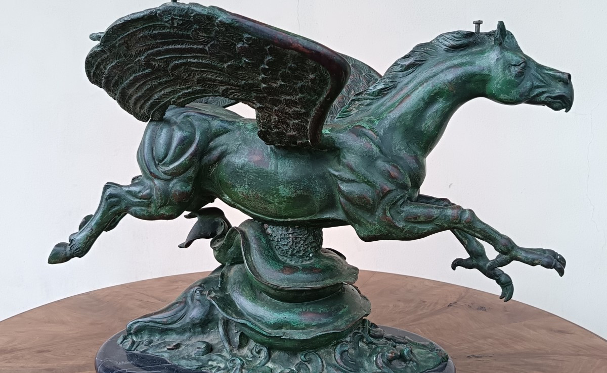 Sculpture Rationaliste en bronze de 1930 Hippogriffe-photo-5