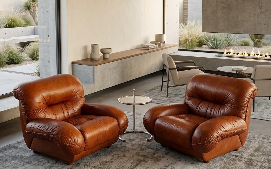 Paire de fauteuils vintage des années 70 Adriano Piazzesi-photo-2