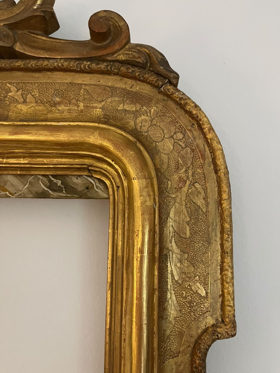 18th-century Mercury-gilded Frame With A Cornice-photo-3