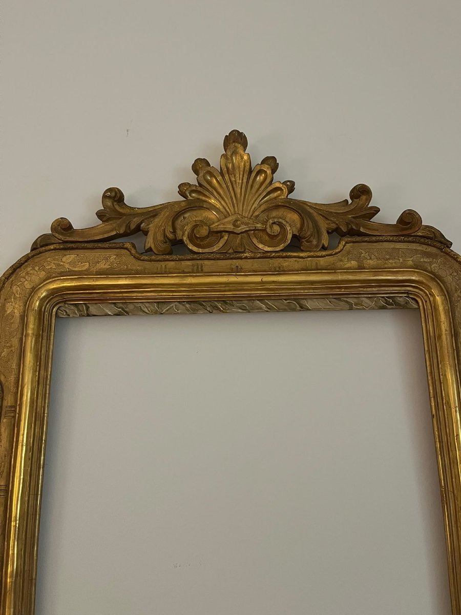18th-century Mercury-gilded Frame With A Cornice-photo-4
