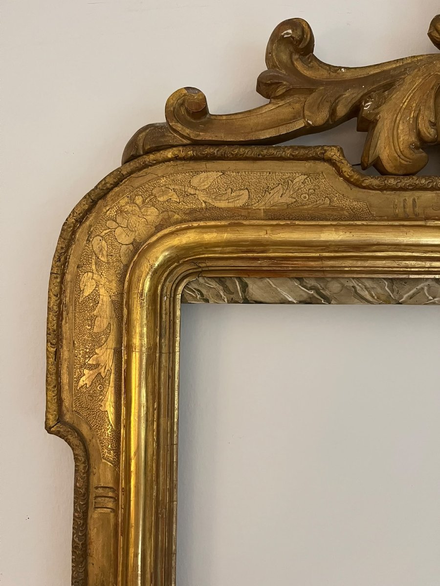 18th-century Mercury-gilded Frame With A Cornice-photo-5
