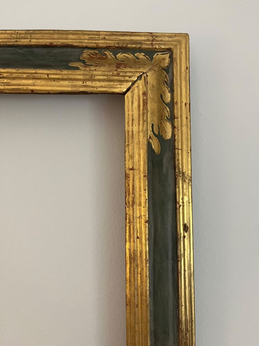 18th-century Venetian Wooden Frame, Lacquered And Gilded With Pure Gold-photo-2