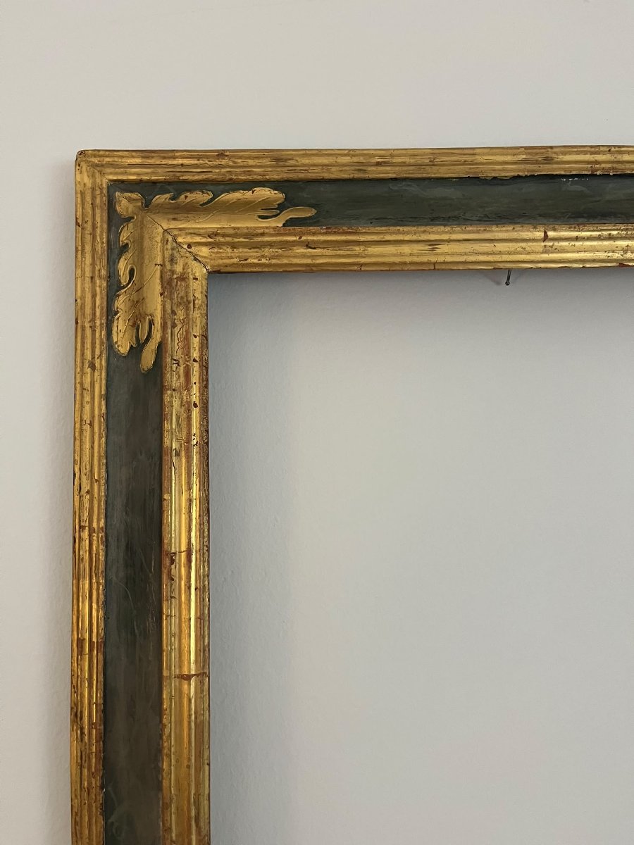 18th-century Venetian Wooden Frame, Lacquered And Gilded With Pure Gold-photo-4