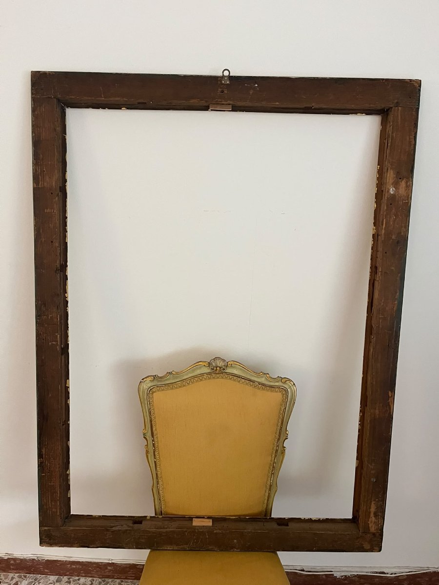 18th-century Venetian Wooden Frame, Lacquered And Gilded With Pure Gold-photo-3