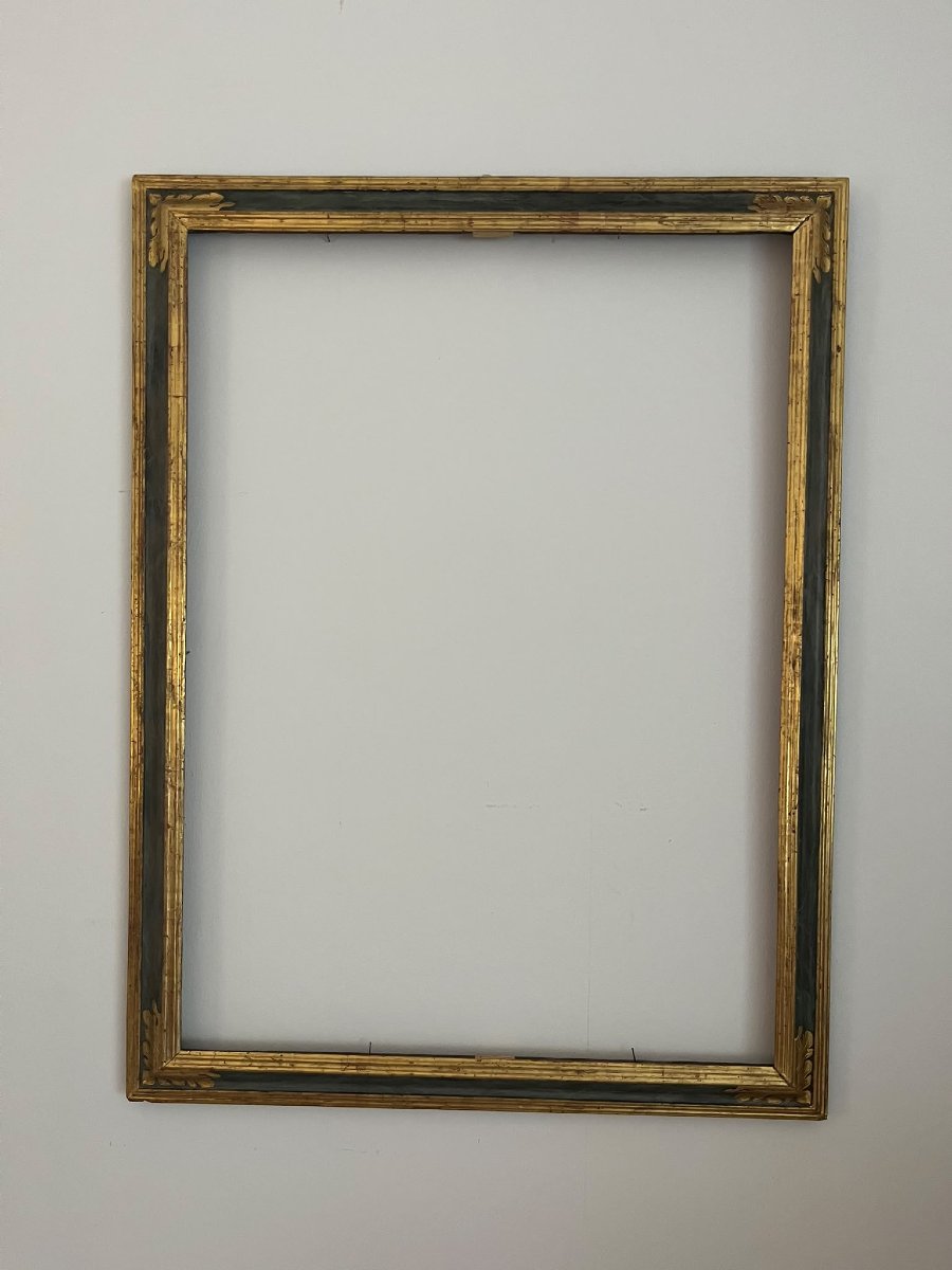 18th-century Venetian Wooden Frame, Lacquered And Gilded With Pure Gold