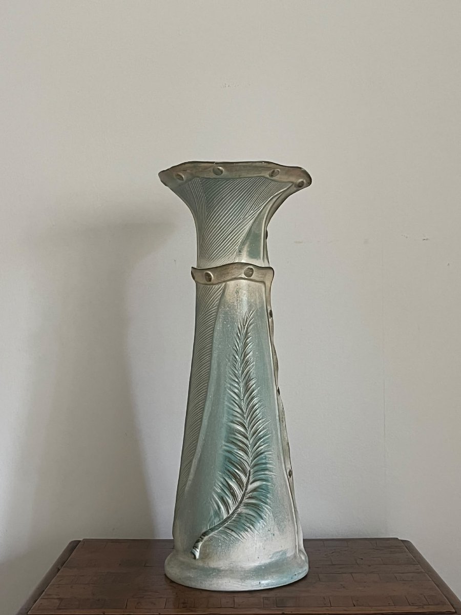 Painted Clay Column And Planter, America, 1910–20-photo-1