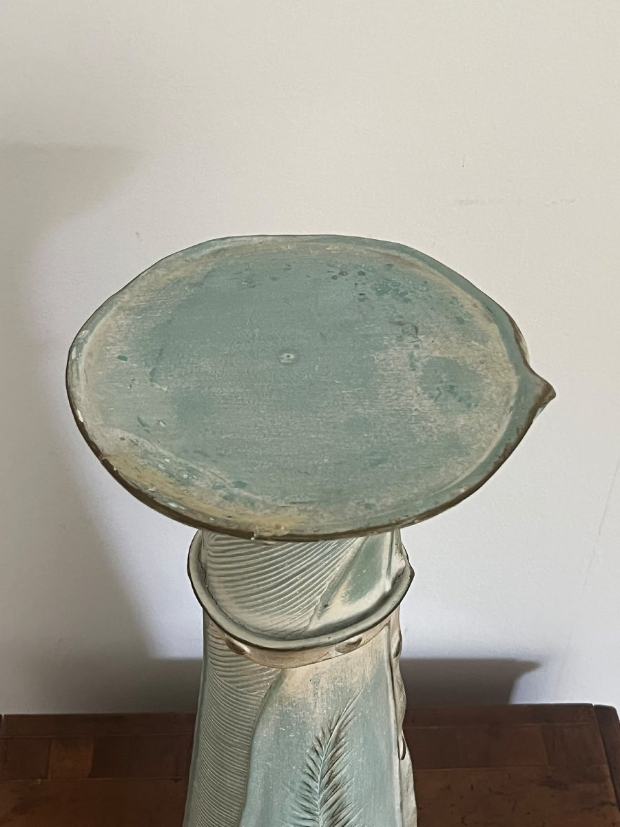 Painted Clay Column And Planter, America, 1910–20-photo-2