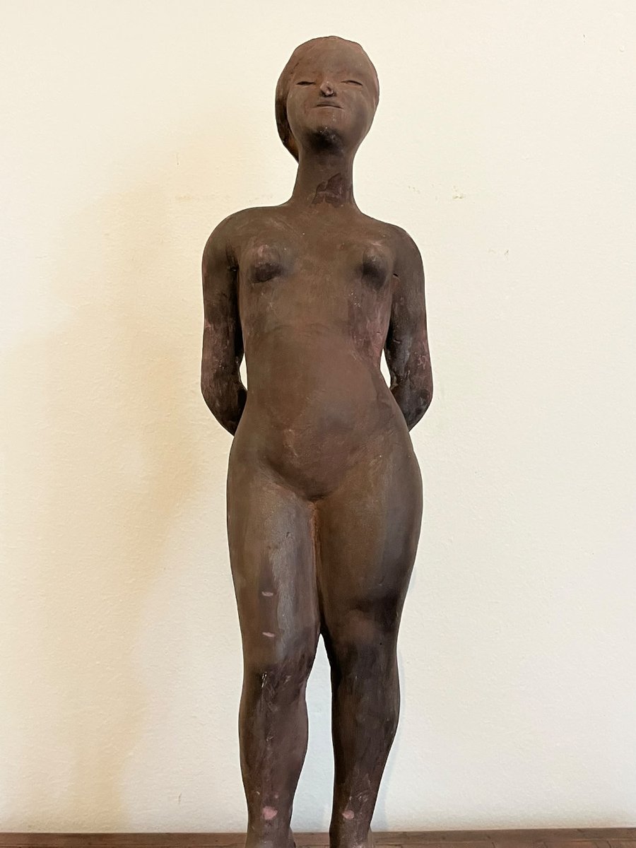 Eve The First Woman Terracotta Sculpture Arturo Martini-photo-2