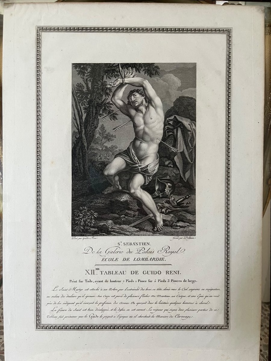 Eau-forte de 1786 par Jean Louis Delignon - Saint Sébastien-photo-2