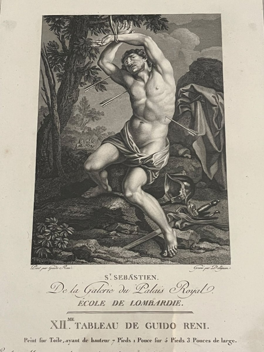 Eau-forte de 1786 par Jean Louis Delignon - Saint Sébastien-photo-3