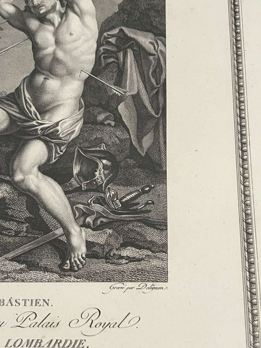Eau-forte de 1786 par Jean Louis Delignon - Saint Sébastien-photo-4