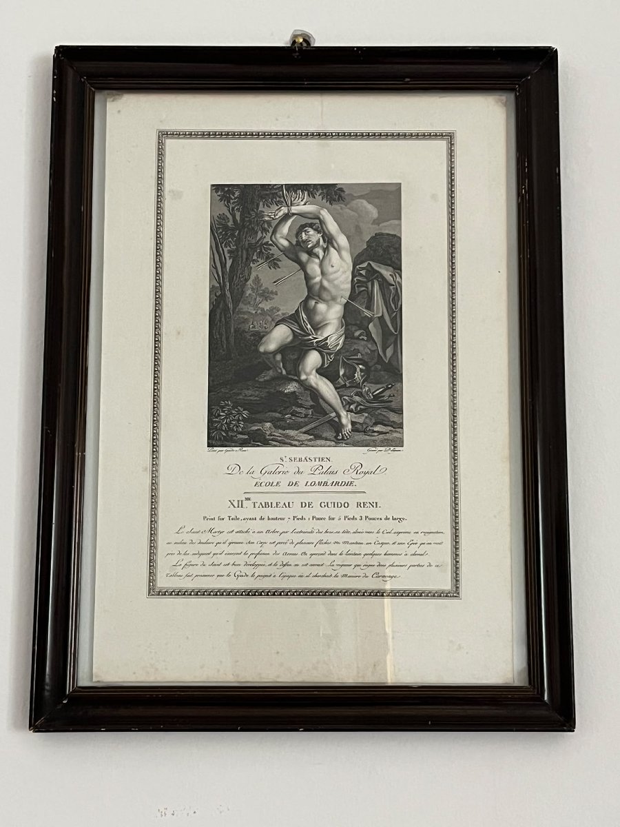 Eau-forte de 1786 par Jean Louis Delignon - Saint Sébastien