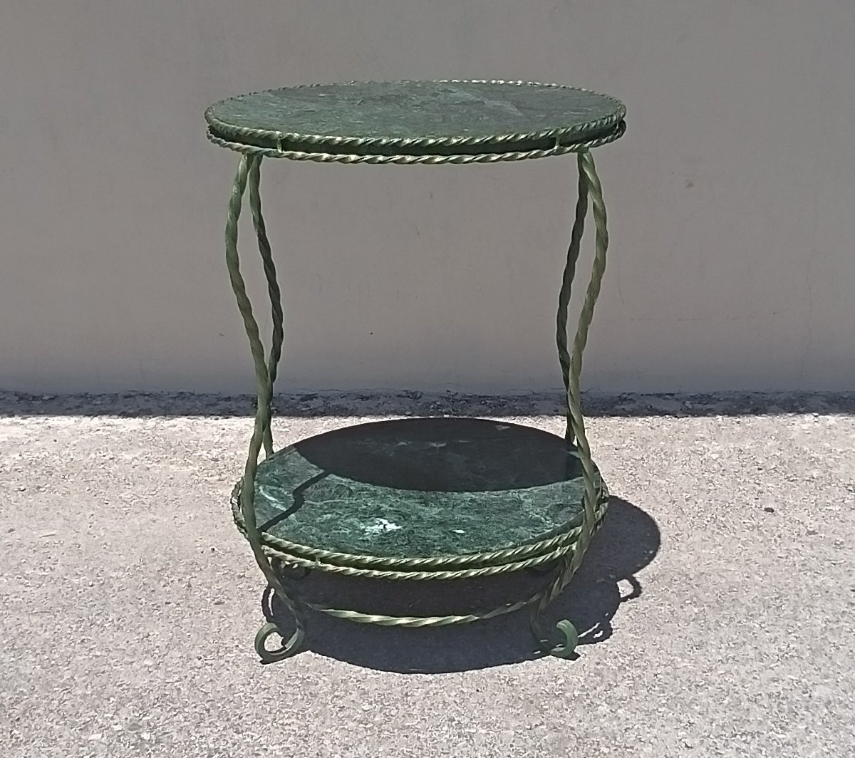 Table style « brutaliste » en marbre 1950-photo-4