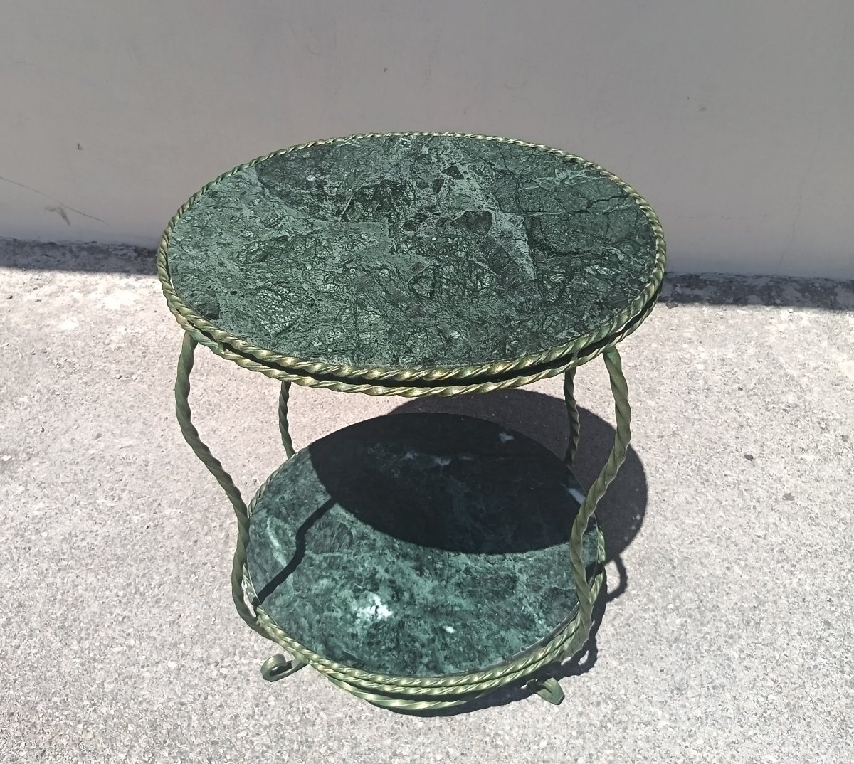 Table style « brutaliste » en marbre 1950