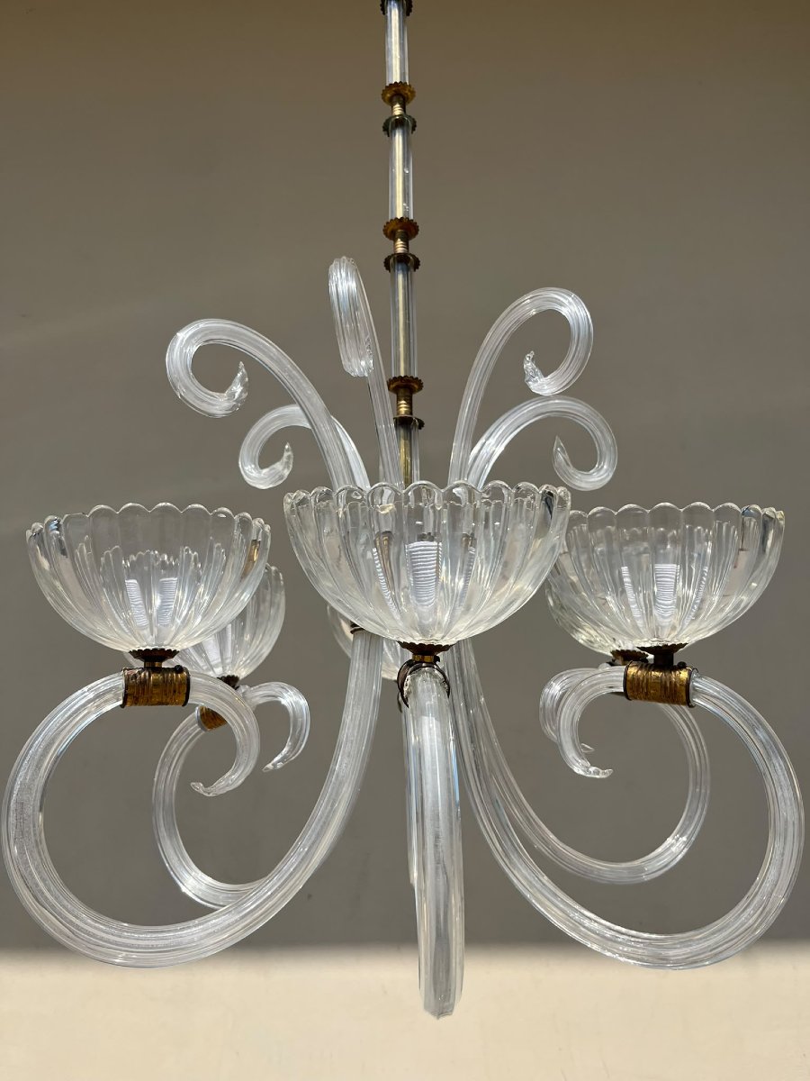 Lustre 'animaux marins' verrerie Ercole Barovier 1930-photo-3