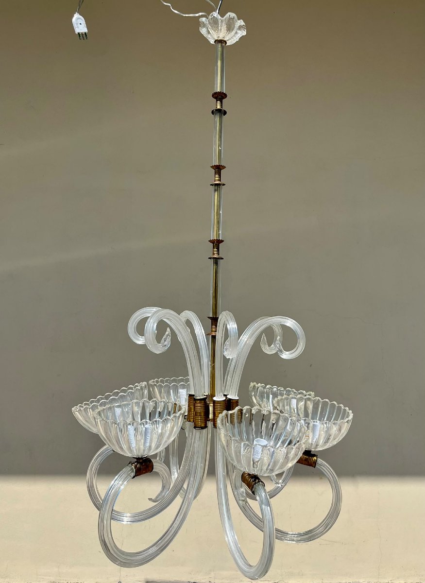Lustre 'animaux marins' verrerie Ercole Barovier 1930