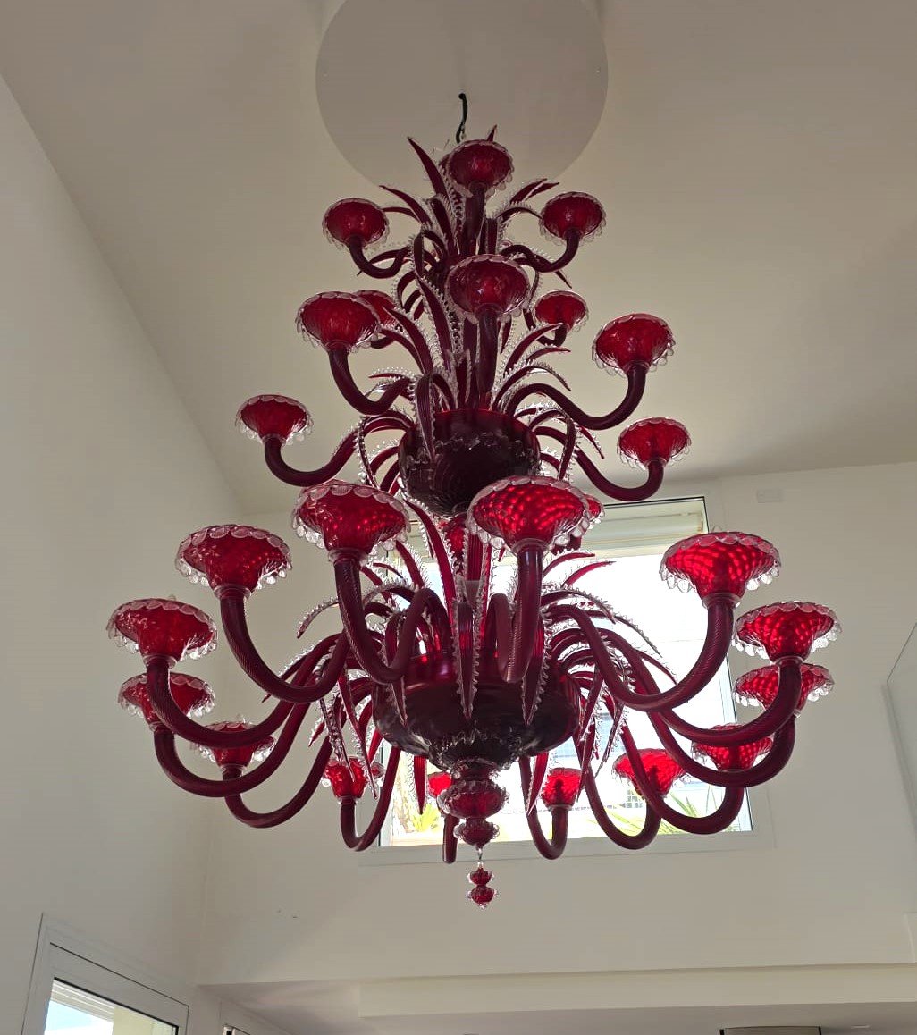 "agave" Chandelier, 1930, Murano Glass-photo-2