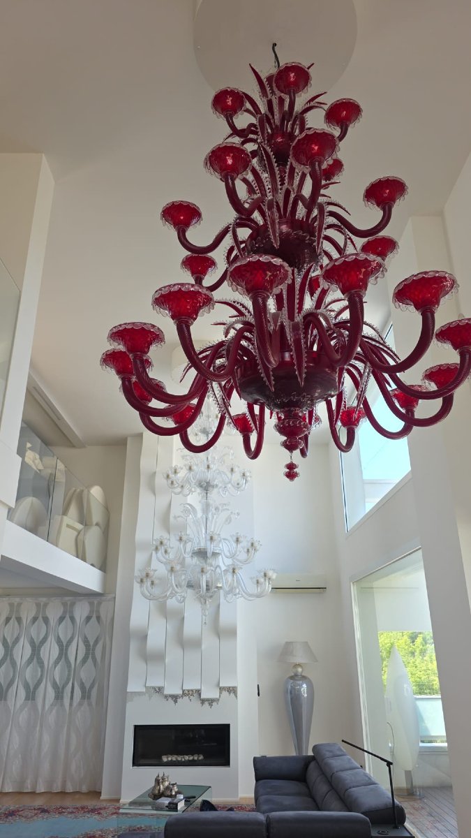 "agave" Chandelier, 1930, Murano Glass-photo-4