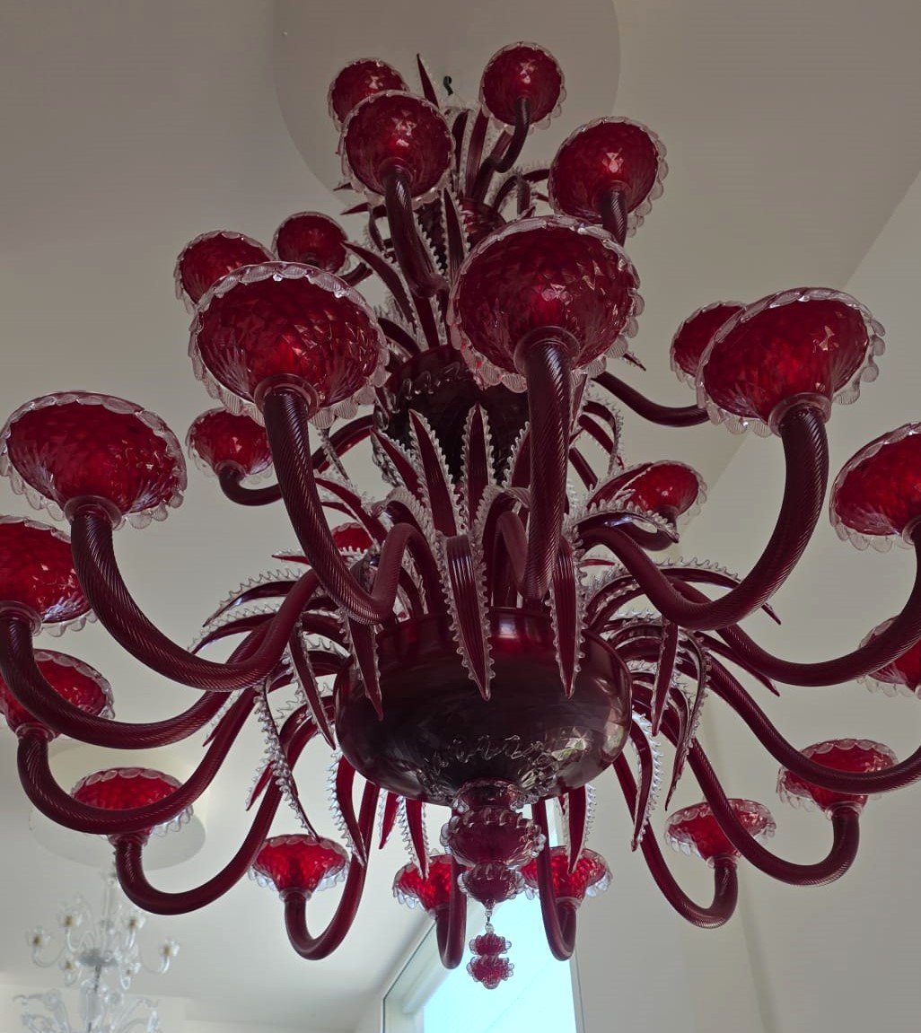 "agave" Chandelier, 1930, Murano Glass-photo-1