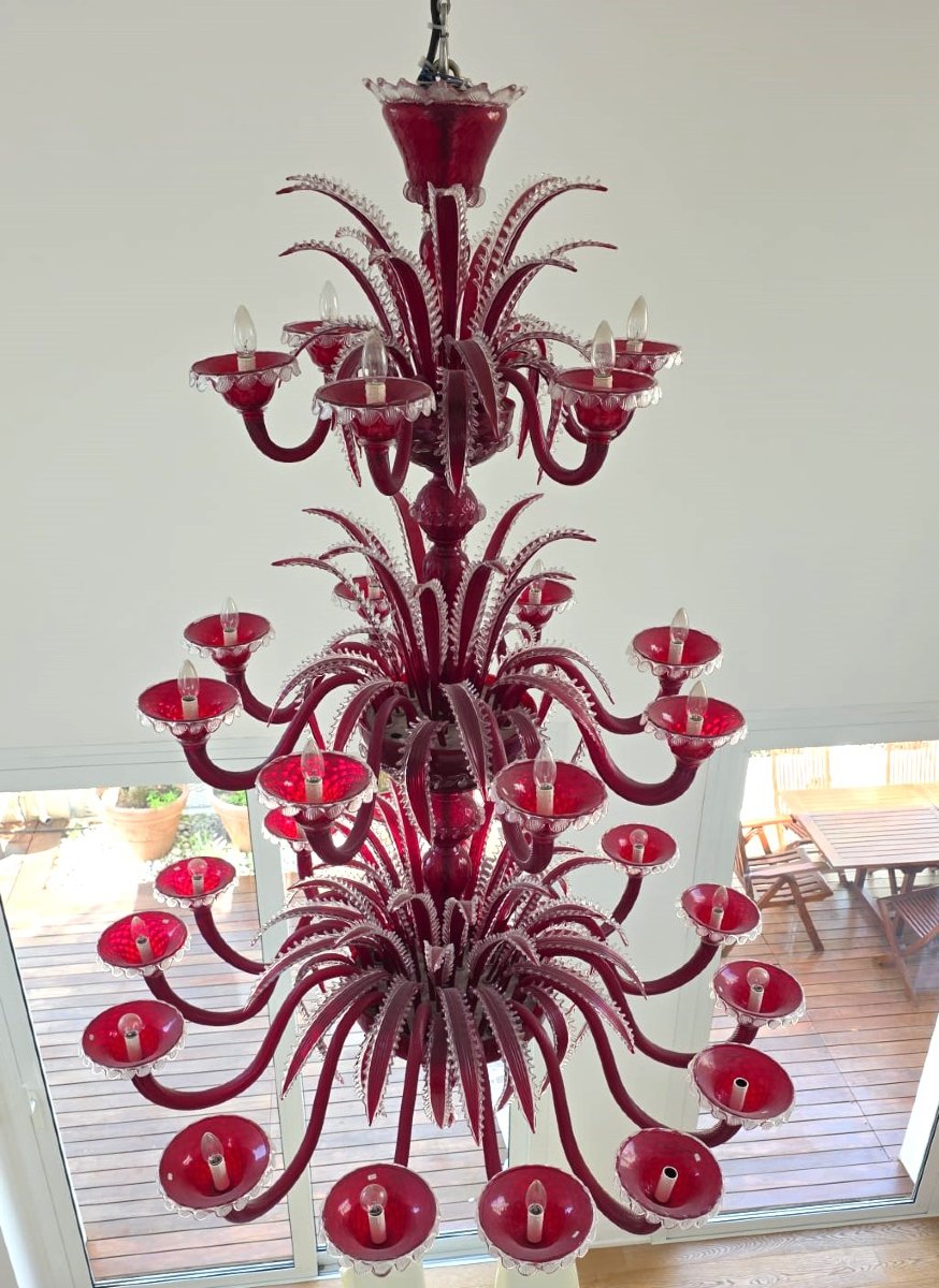 "agave" Chandelier, 1930, Murano Glass
