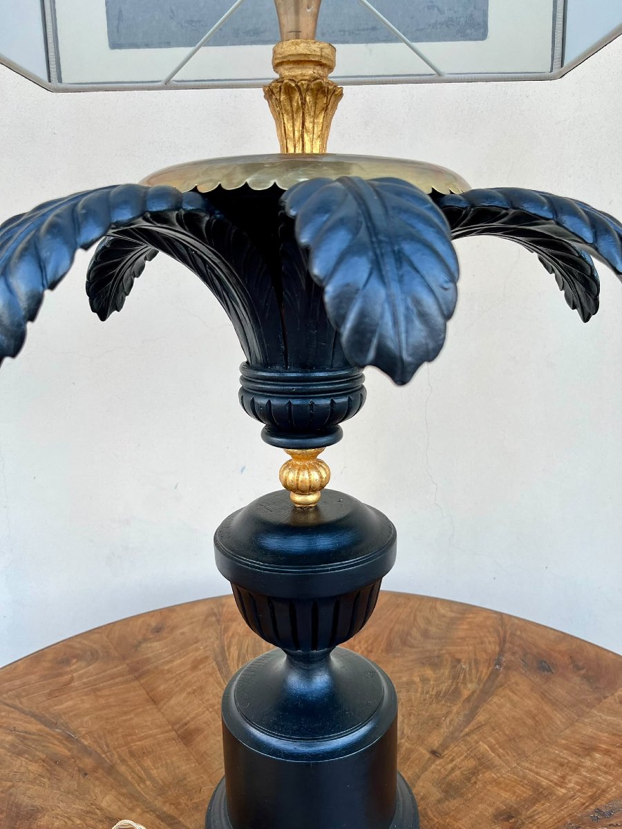 900 Wooden Palm Table Lamp-photo-2