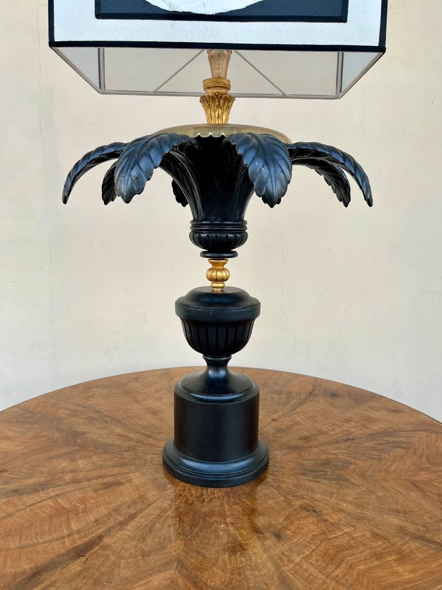 900 Wooden Palm Table Lamp-photo-3