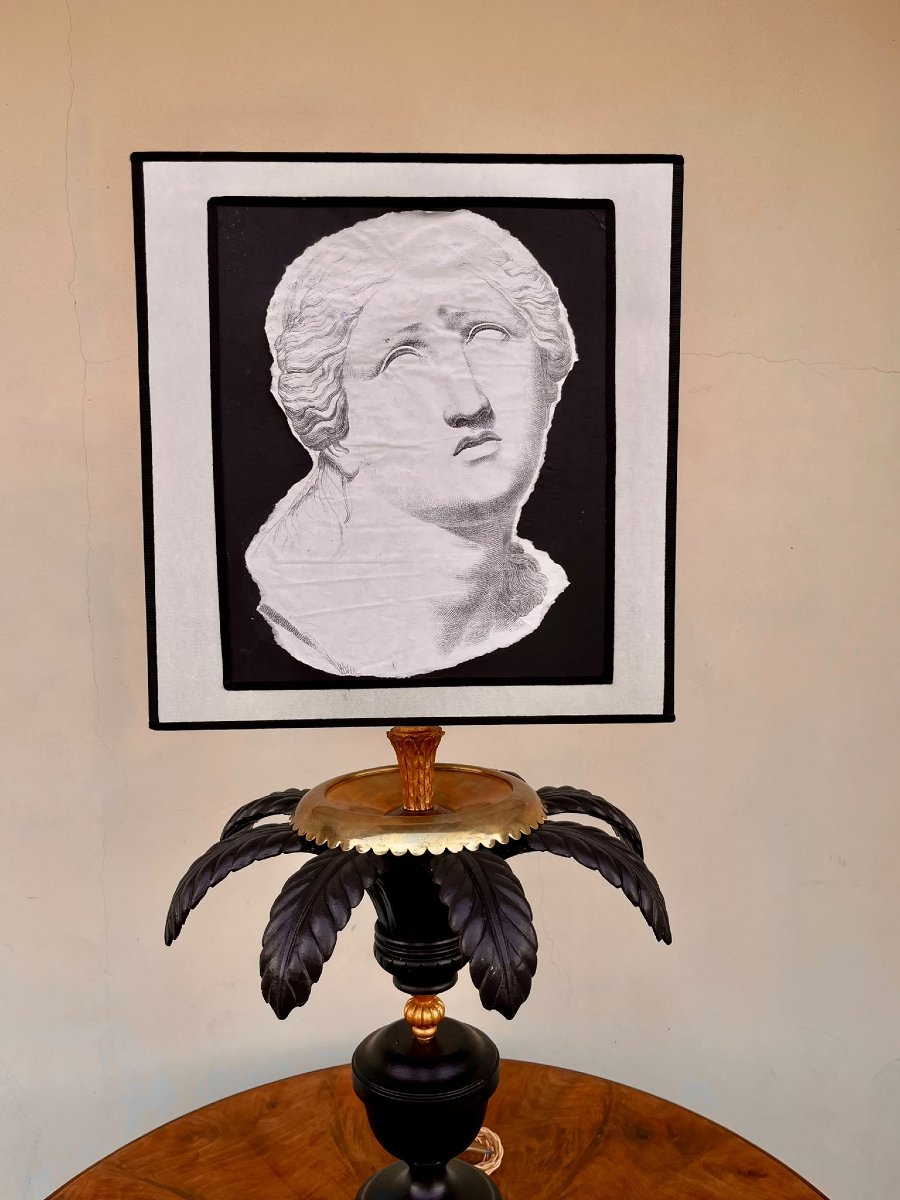 900 Wooden Palm Table Lamp-photo-2