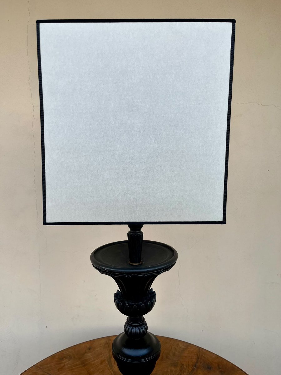 Lampe en bois ébony 1930-photo-3