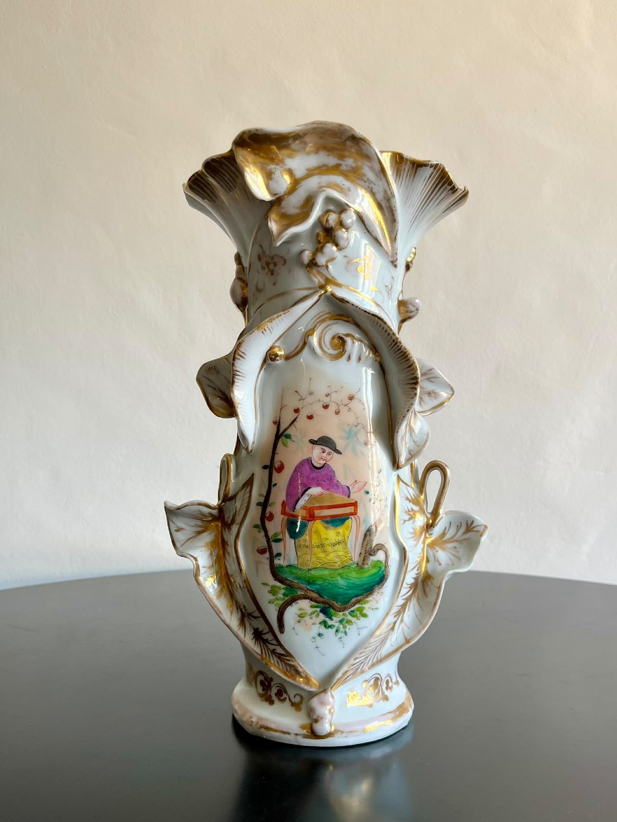Vase napolitain en céramique peinte de 1870