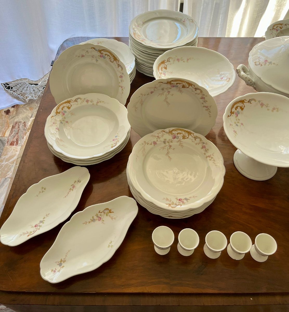 Service de Table Ginori 1930 Motif Floral-photo-2