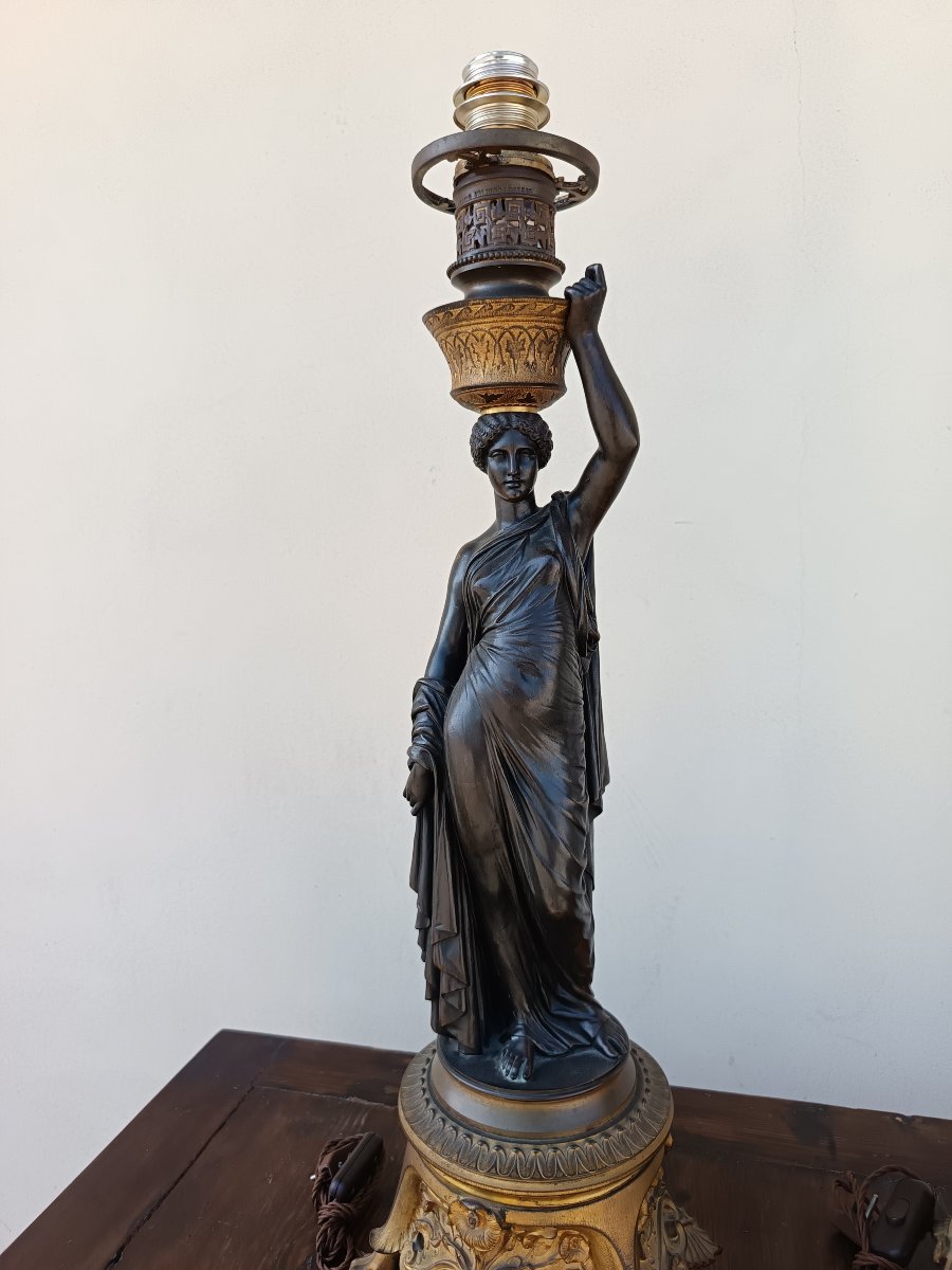 Paire de lampes en bronze 1790/1800 Paris-photo-3