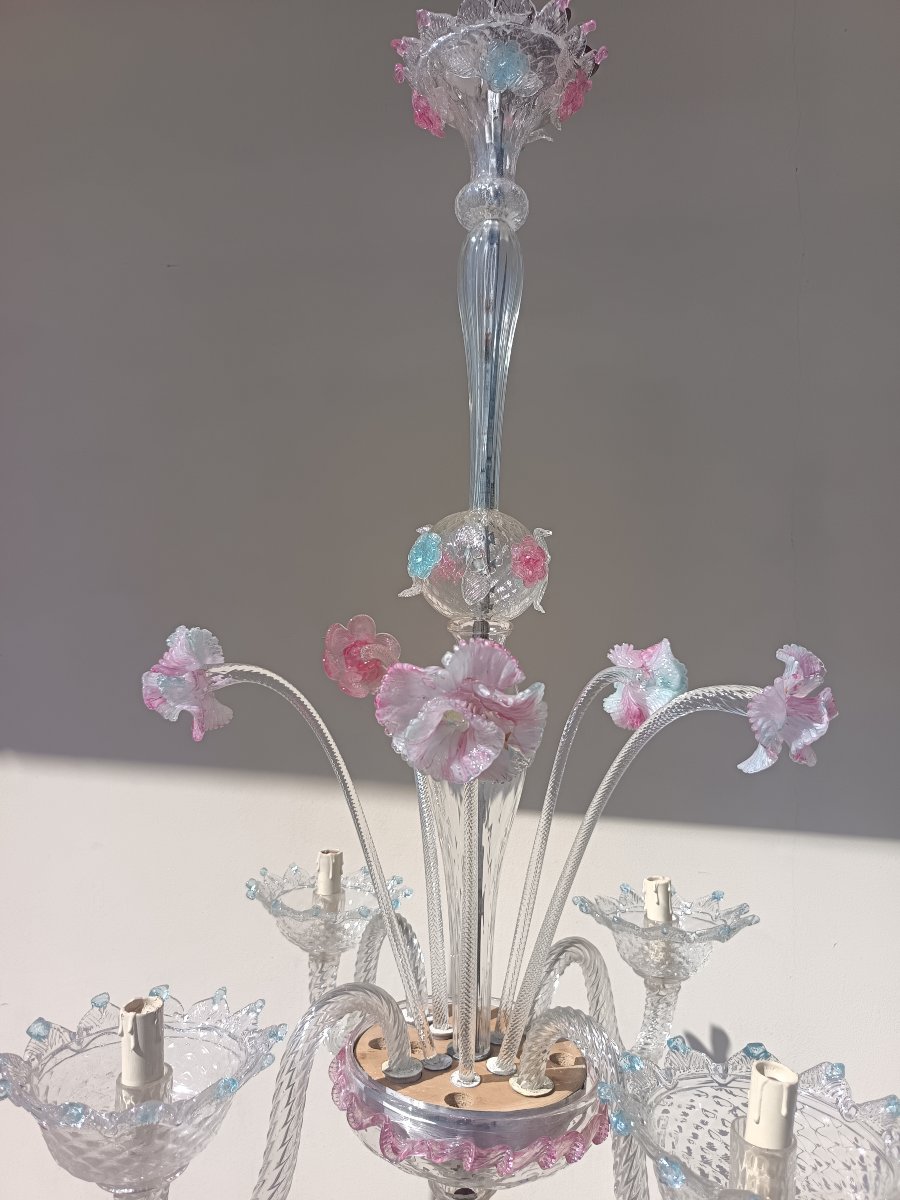 Early 1900s Murano Blown-glass Chandelier-photo-4