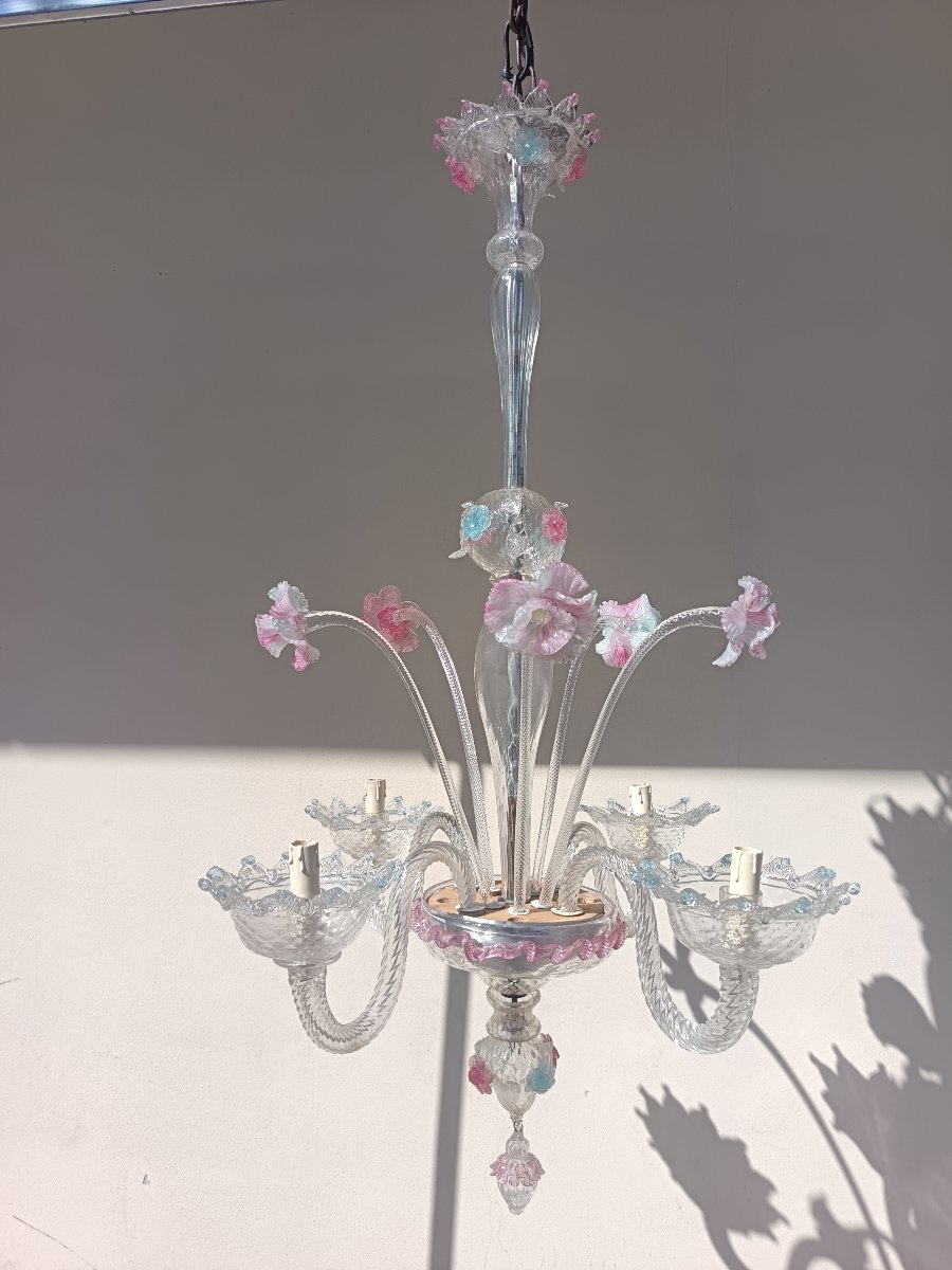 Early 1900s Murano Blown-glass Chandelier-photo-1