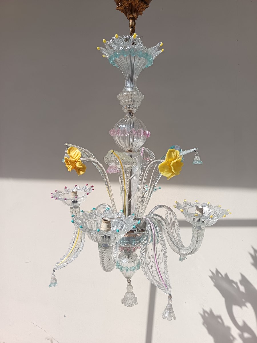 1920s Venetian Blown-glass Chandelier-photo-2
