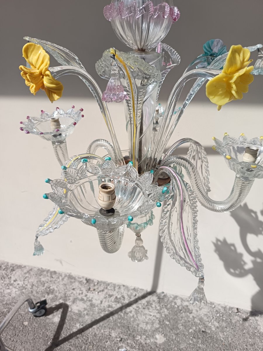 1920s Venetian Blown-glass Chandelier-photo-2