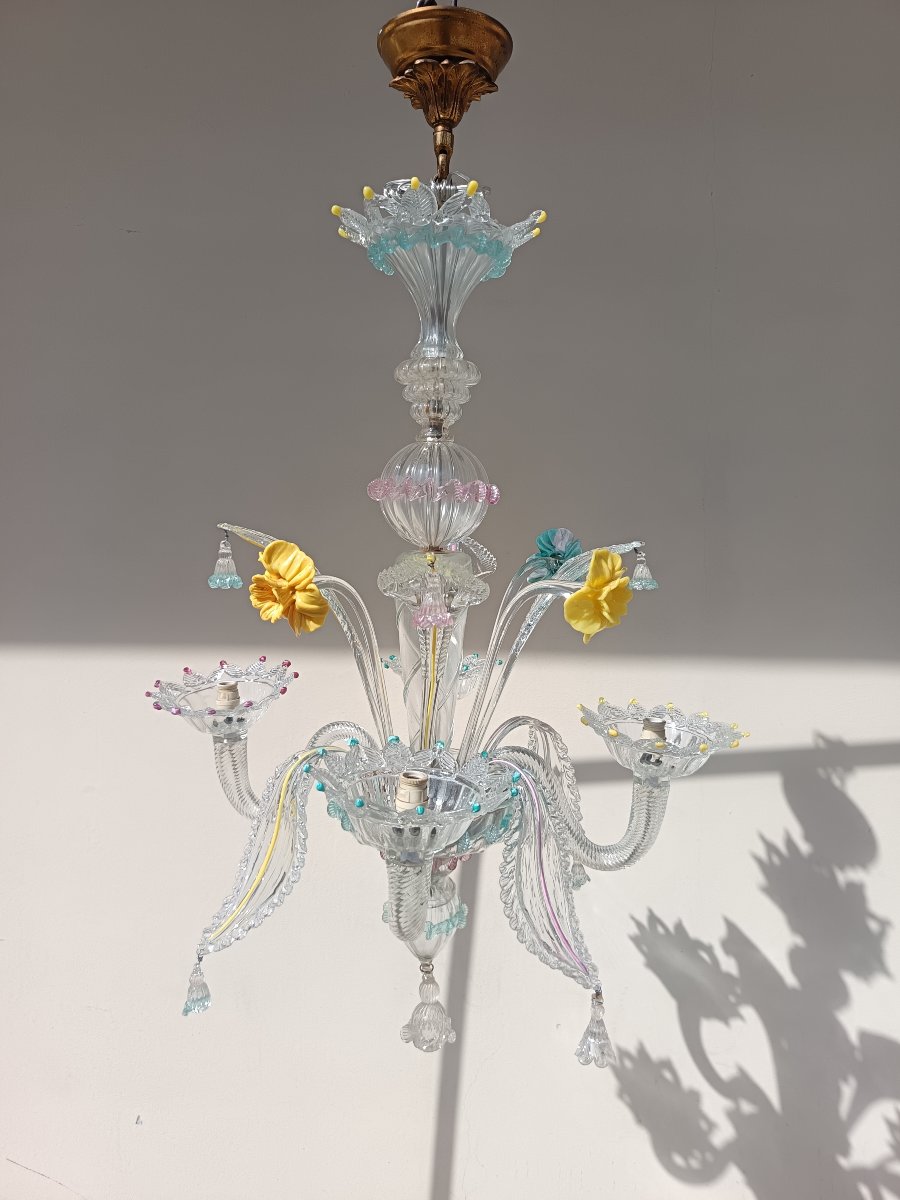 1920s Venetian Blown-glass Chandelier-photo-3