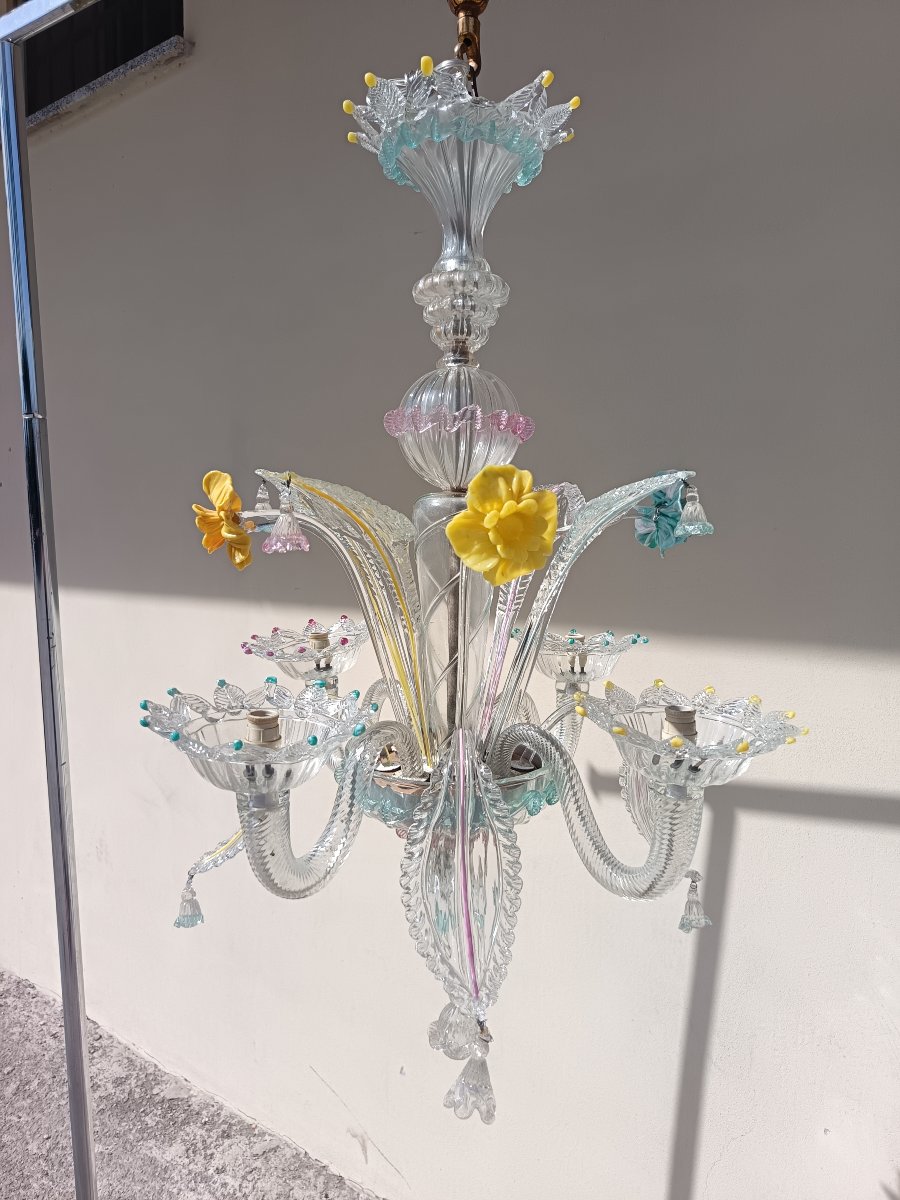 1920s Venetian Blown-glass Chandelier