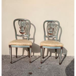 Pair Of 18th-century Lacquered Baroque Chairs