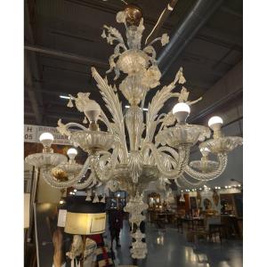 Paire d'imposants lustres de Murano 1920