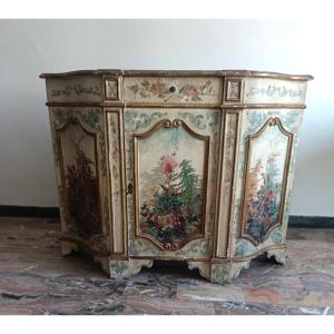 Petit meuble vénitien laqué début XXème siècle