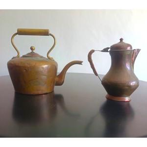 Théière avec bouilloire avec couvercle 800 cuivre et bronze