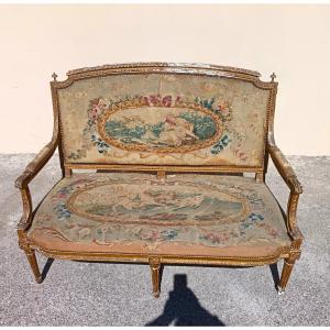 French Sofa Decorated In Gold, 1800