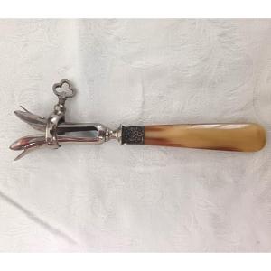 Pince à rôti en argent du XIXe siècle France