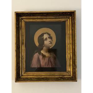 Huile sur panneau XIXe siècle Marie-Madeleine