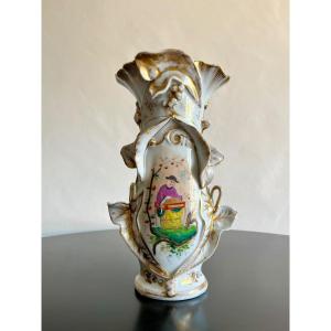 Vase napolitain en céramique peinte de 1870