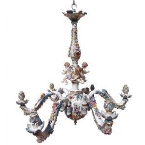 Late 19th-century Meissen Ceramic Chandelier